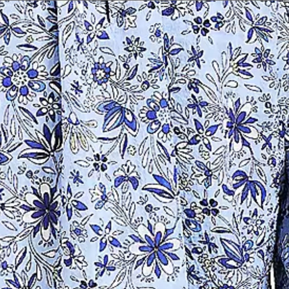 NWT Loft Floral Plaid Bubble Sleeve Blouse - Picture 4 of 5